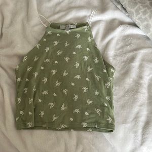 Green flower tank